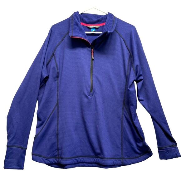 Eddie Bauer Half Zip Women XXL Thermal Waffle Texture Mock Neck Sweater - Picture 1 of 8
